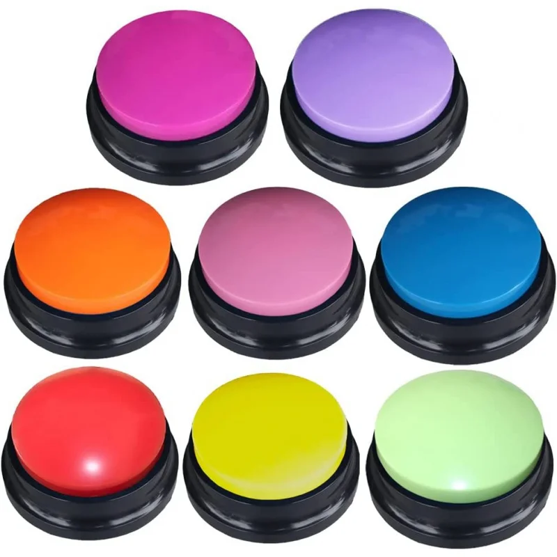 Pet Button Color Voice Recording Button, Dog Buttons for Communication Pet Training Buzzer, 30 Second Record