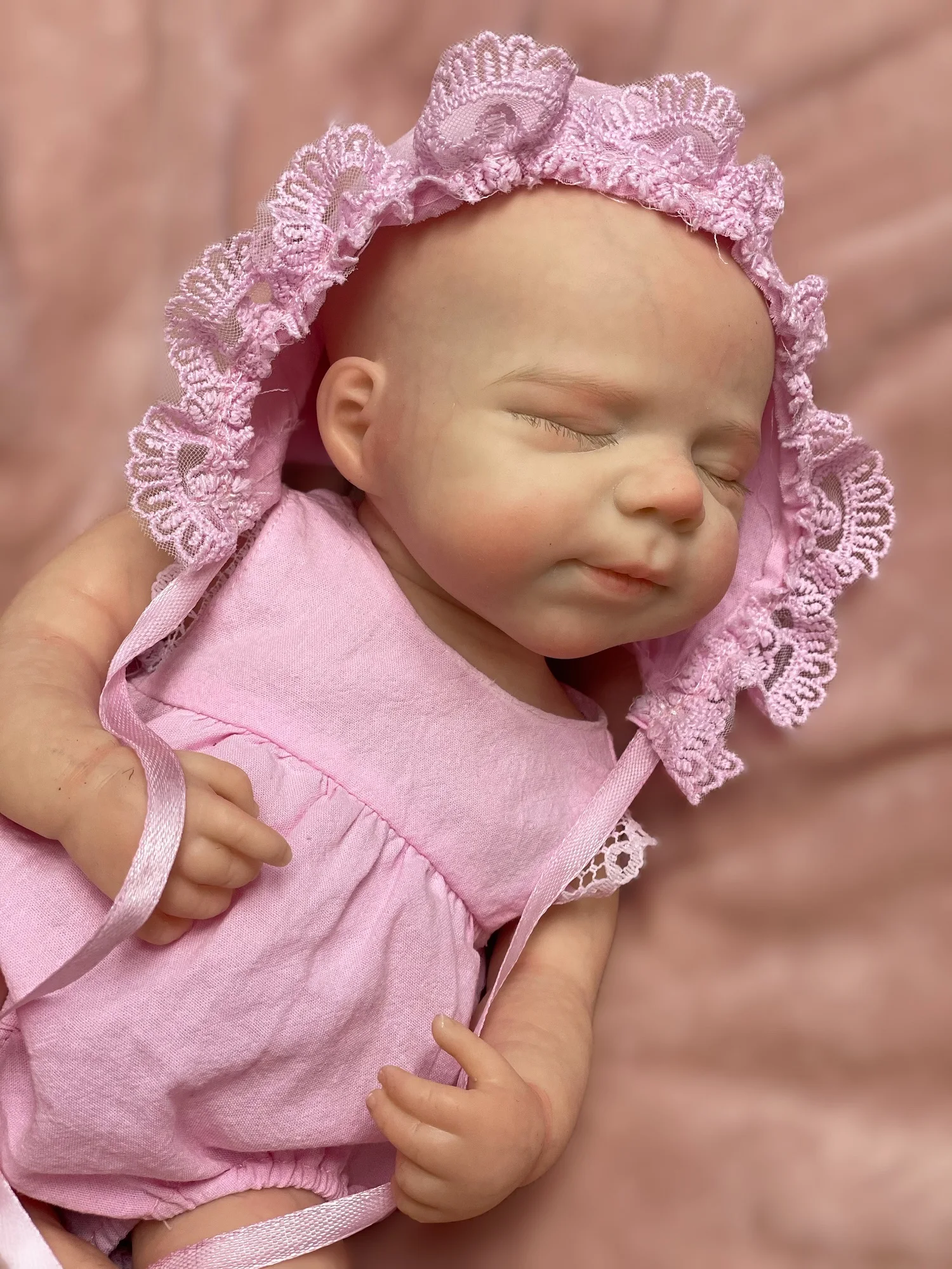 13Inch Sleeping Pascale Solid Silicone Bebe Reborn Girl Doll 3D Painted Skin Handmade Soft Touch Silicone Newborn Doll