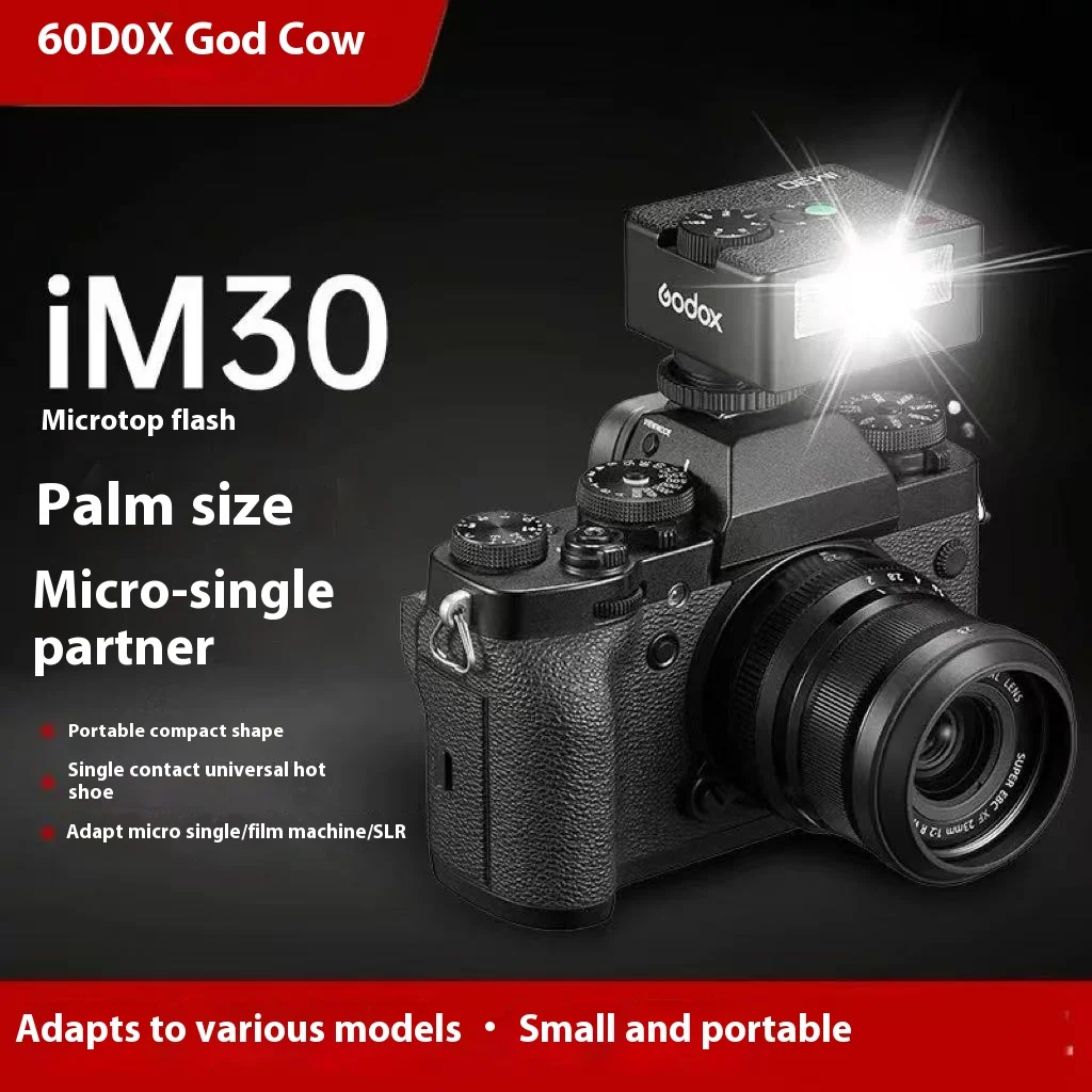 Godox iM30 Mini Portable Flash for Various Camera Models Output Levels 1/64 to Full for Godox iFlash Camera Outdoor