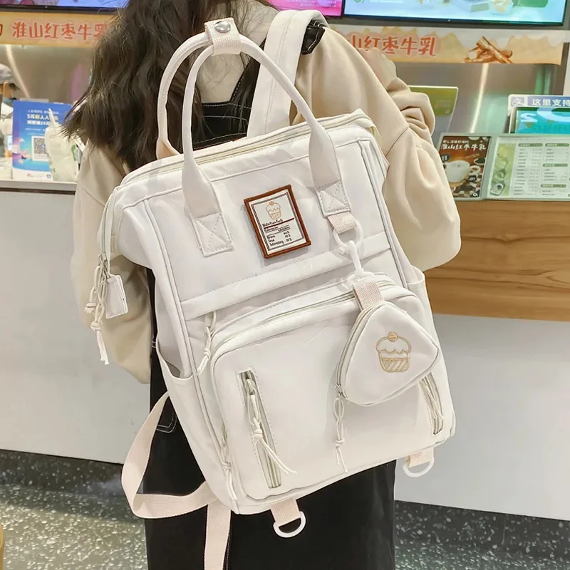 Mochila multifunción con doble cremallera para mujer, morral escolar para adolescentes, bolso de hombro para estudiantes, Mochila para ordenador