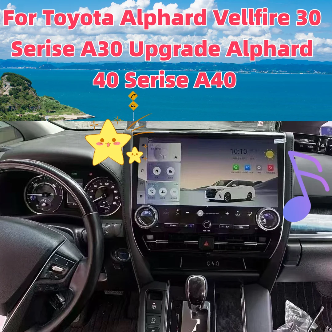 For Toyota Alphard 20 30 Series 2008-2023 Android Multimedia Video Player Head unit Bluetooth Navigation Navi Radio Touch Screen