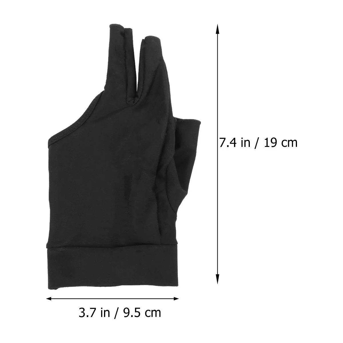Guanto da biliardo con design a 3 dita, tappetino in silicone antiscivolo, rete traspirante, flessibile, adatto per uomo donna, nero, taglia L