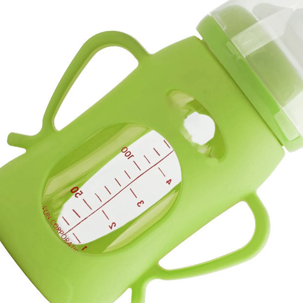 

Spout Silicone Bottle Cover Milk Protective Handles Green Silica Gel Sleeve