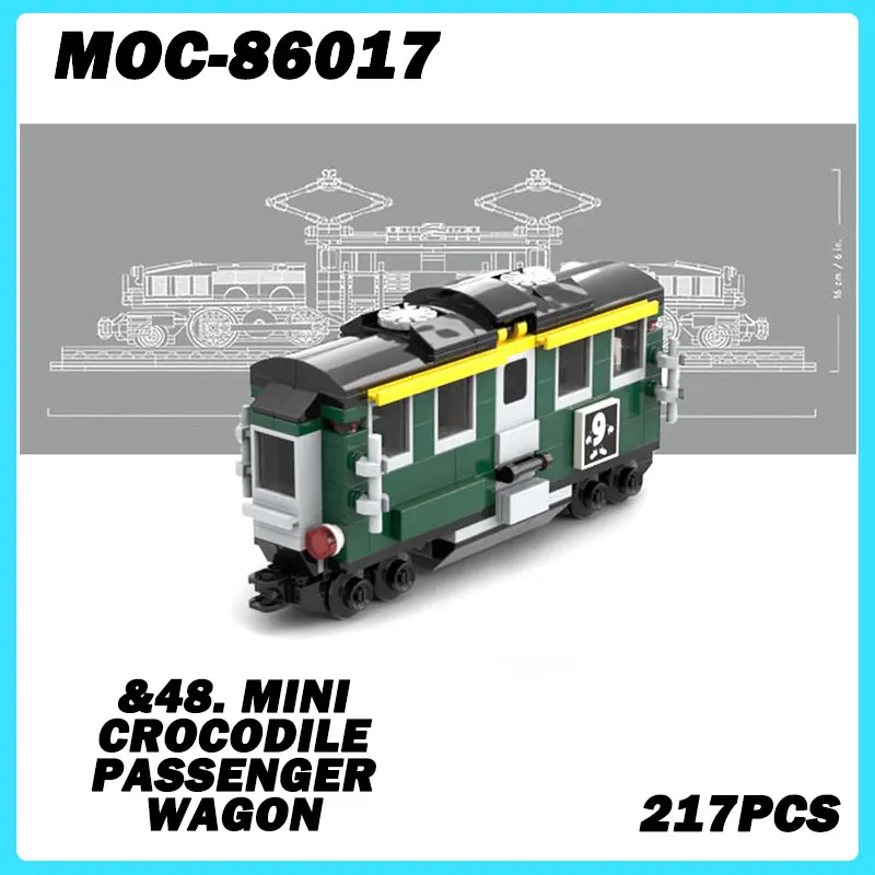 

MOC-86017 Серия мини-поезд и 48. Мини-крокодил, пассажирский фургон, настольный орнамент, Коллекционная образовательная модель, кирпичная игрушка, подарки