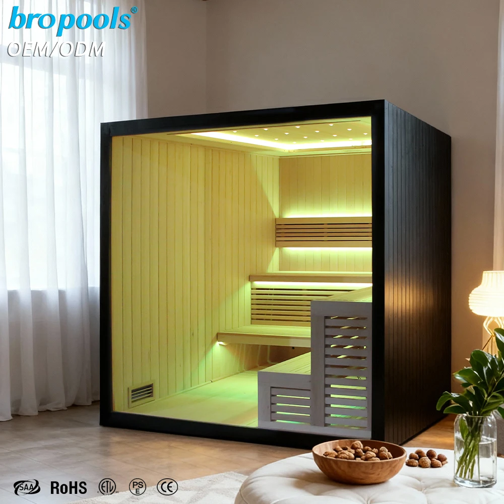 Indoor Outdoor Infrared Sauna Cabin Hemlock Wood Home Sauna Room Traditional Sauna For Villa Backyard Garden