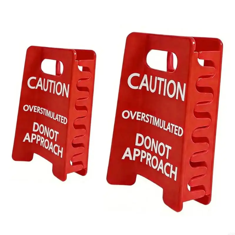 2PCS Hair Claw Clip Styling Tool with Overstimulated Caution Sign Design for Work Class Casual Outings to Laughter