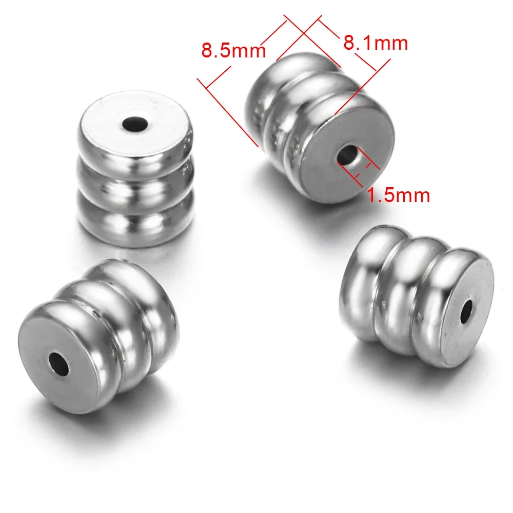 316L Stainless Steel Small Hole Beads Metal Slider Charm Spacer Beads For Jewelry Making Beaded Bracelet DIY Accessories