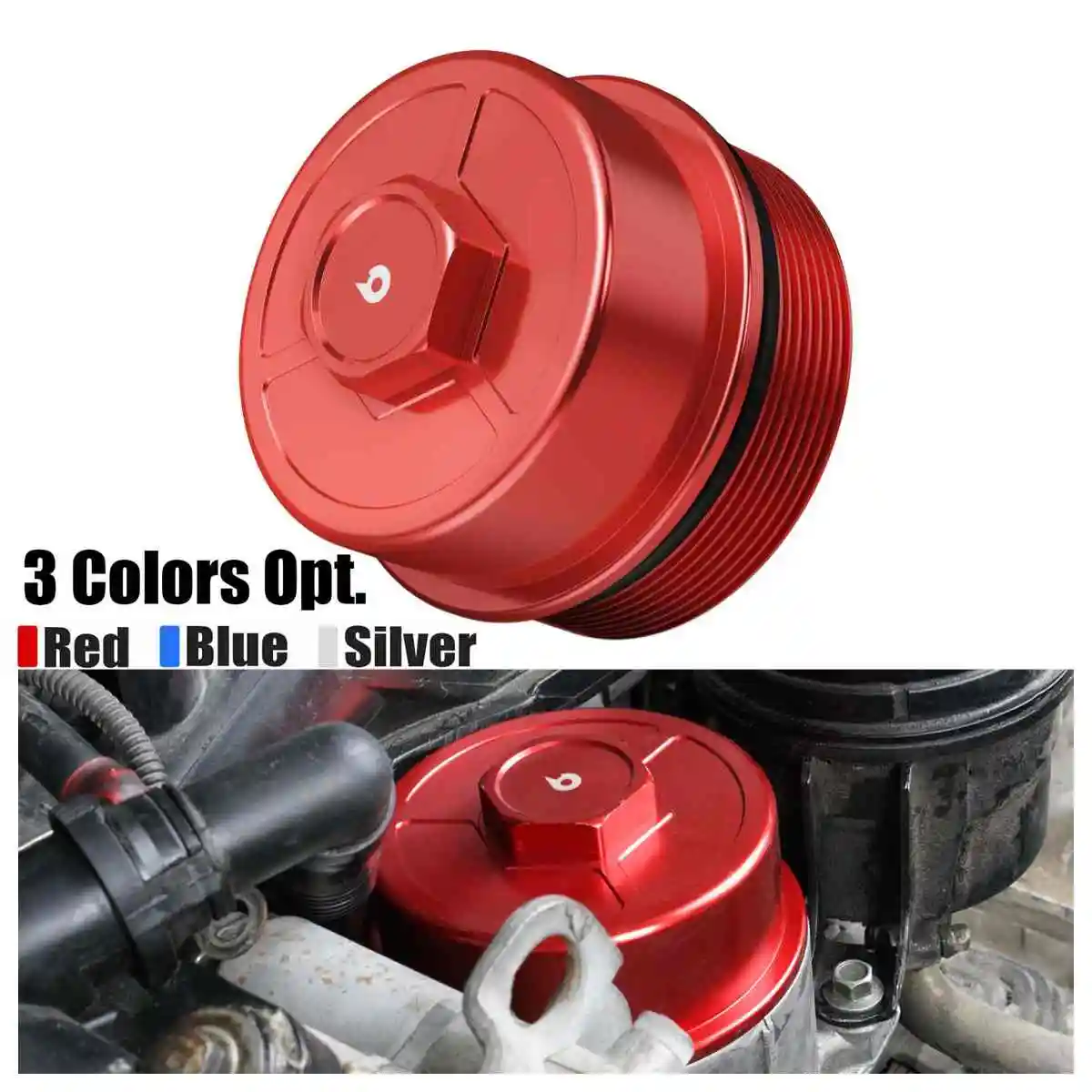 

BEVINSEE Oil Filter Cap w/O ring for BMW M52 M54 E46 E36 323i 328i 330i E39 E60 E61 525i 530i X3 E83 X5 E53 Z3 Z4 E85 2.5i 3.0i