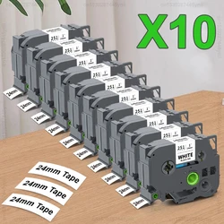 5/10Pcs 24mm tze251 Label Tape Compatible for Brother tze 251 151 451 551 651 751 for Brother P-touch Label Maker PT-H500 PTD600