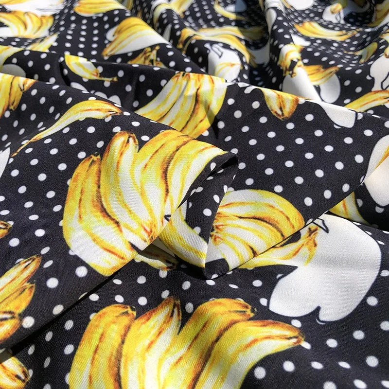 Banana Printed Polyester Fabric Shirt Dress Handmade Diy Sewing Fabrics Ultra Low Wholesale Price Cloth