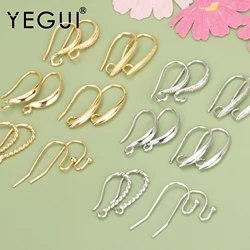 YEGUI-Accesorios de joyería MB65, ganchos, sin níquel, chapado en rodio de oro de 18k, cobre, dijes, fabricación de joyas, pendientes diy, 50 unids/lote