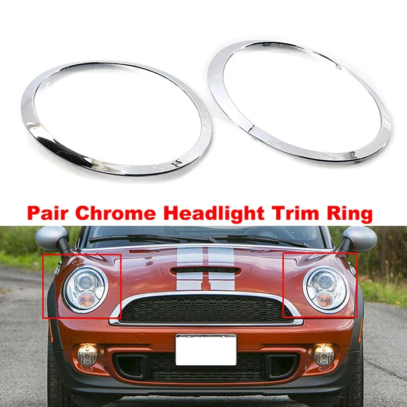 

2Pcs Car Headlight Trims For MINI Cooper R58/R58S Coupe 2011 2012 2013 2014 2015 Auto Headlight Ring Surround Cover Accessories