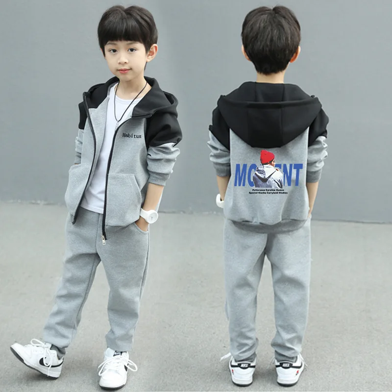 New Spring Autumn Child Boy Clothing Set Letter Hoodies Coats + Pants 2Pcs Tracksuit Suit For Kids Children Present