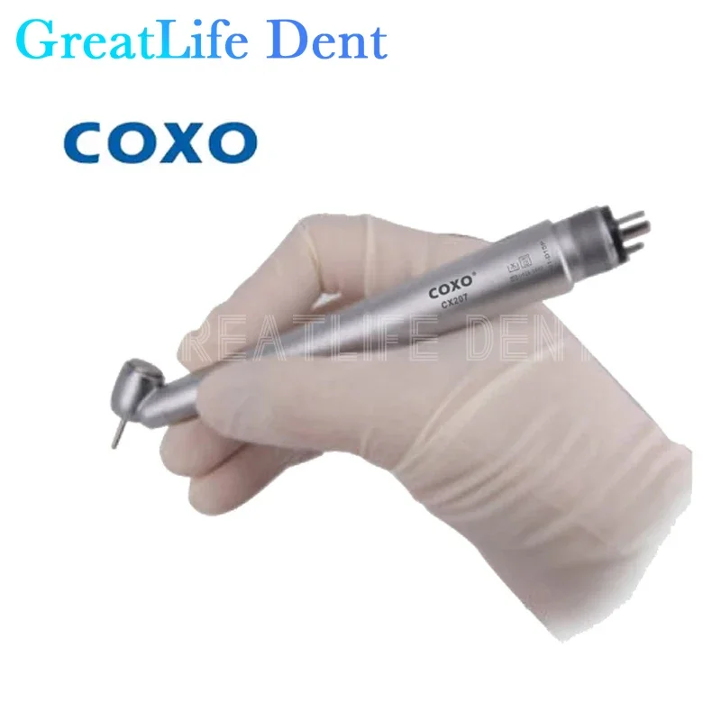 

COXO CX207-F Push Button 3 Way Spray 3 Air 45 Degree Led Coxo Handpiece High Speed Dental Handpiece Led with Generator