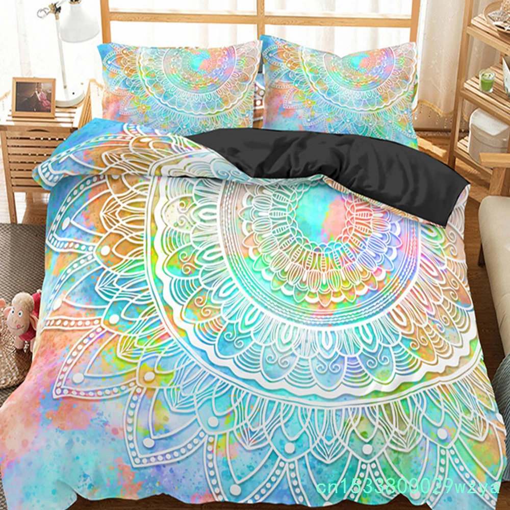 Galaxy Home Textiles - 부드러운 보헤미안 시크 컬러풀 만다라 침구