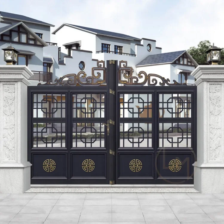 

Entrance Villa Garden Luxury Fence Driveway Aluminium Sliding Door Solid Cast Aluminum Gate