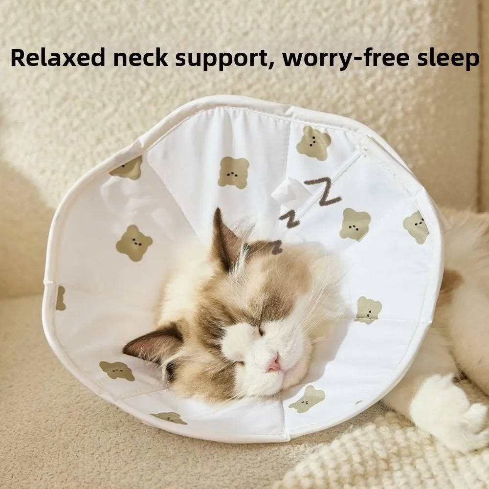 

Cartoon Pet Elizabeth Circle Soft Anti-Bite Pet Protective Cover Bear Printing Anti-Scratch Dog Recovery Collar