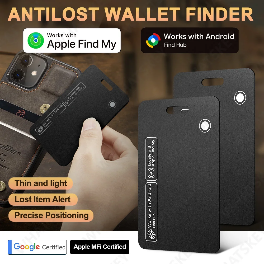 Googel Find My Wallet Finder IOS Smart Bluetooth Tracker Card ومحدد موقع العناصر لعلامات الأمتعة وجوازات السفر Find My (Android وI) #1