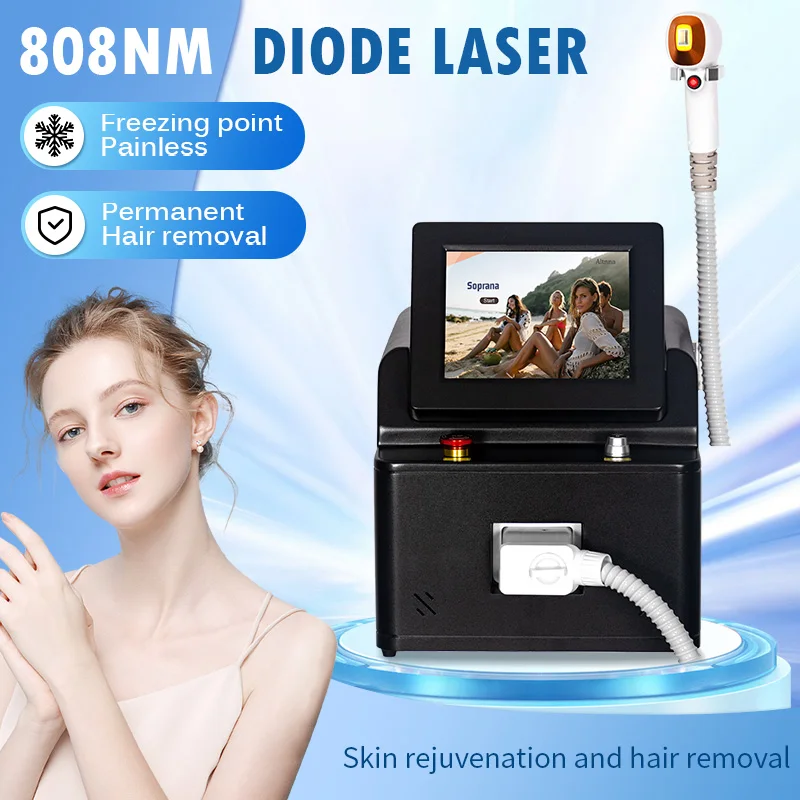 

Diode Laser Machine 808nm Hair Removal for Women Alex Alexandrite Filter 2000W 40 Million Shots Permanent Painless Hair Removal