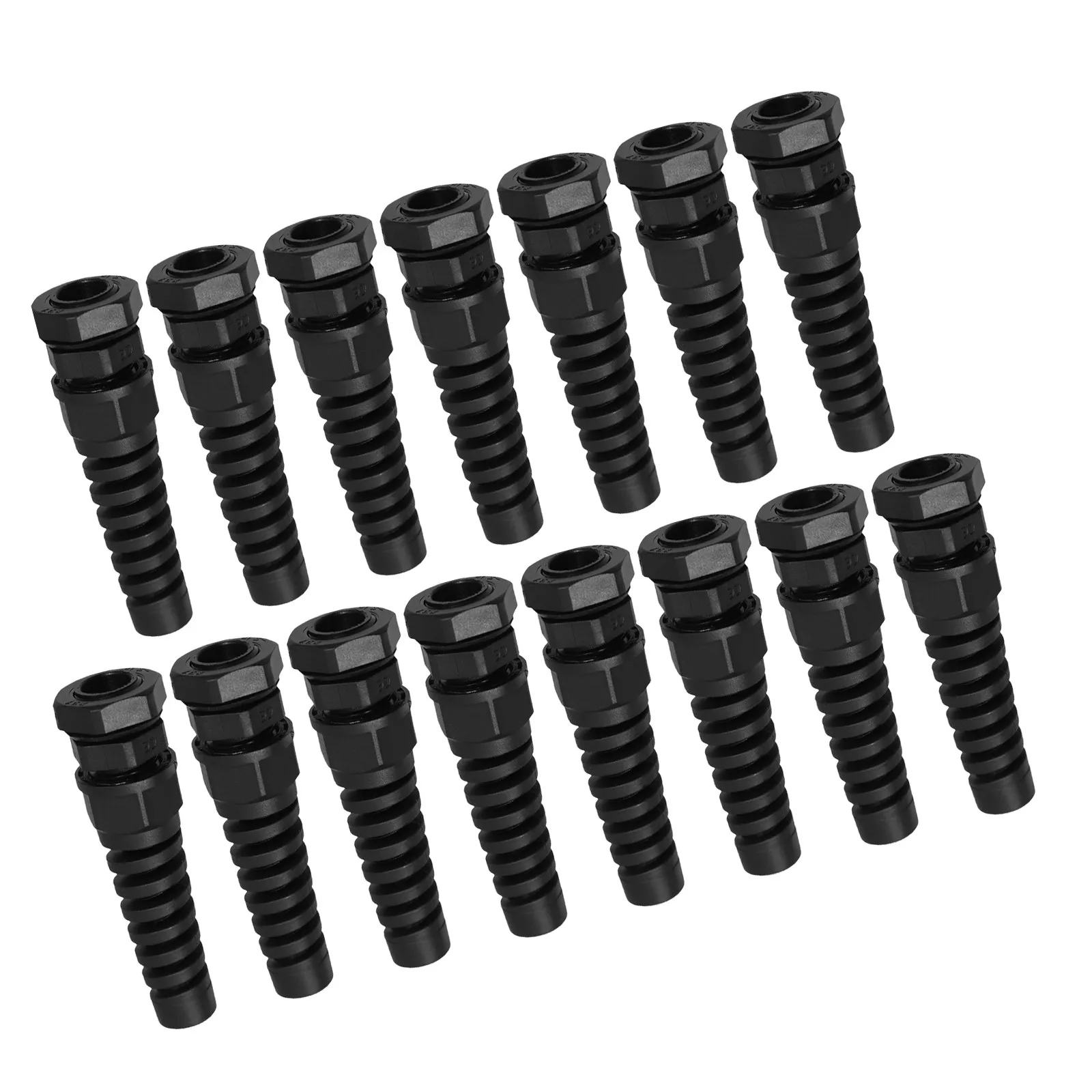 15Pcs Nylon Cable Glands Industrial Waterproof Spiral Connector for Control Panel Outdoor Cable Entry Gland Waterproof Cord Grip