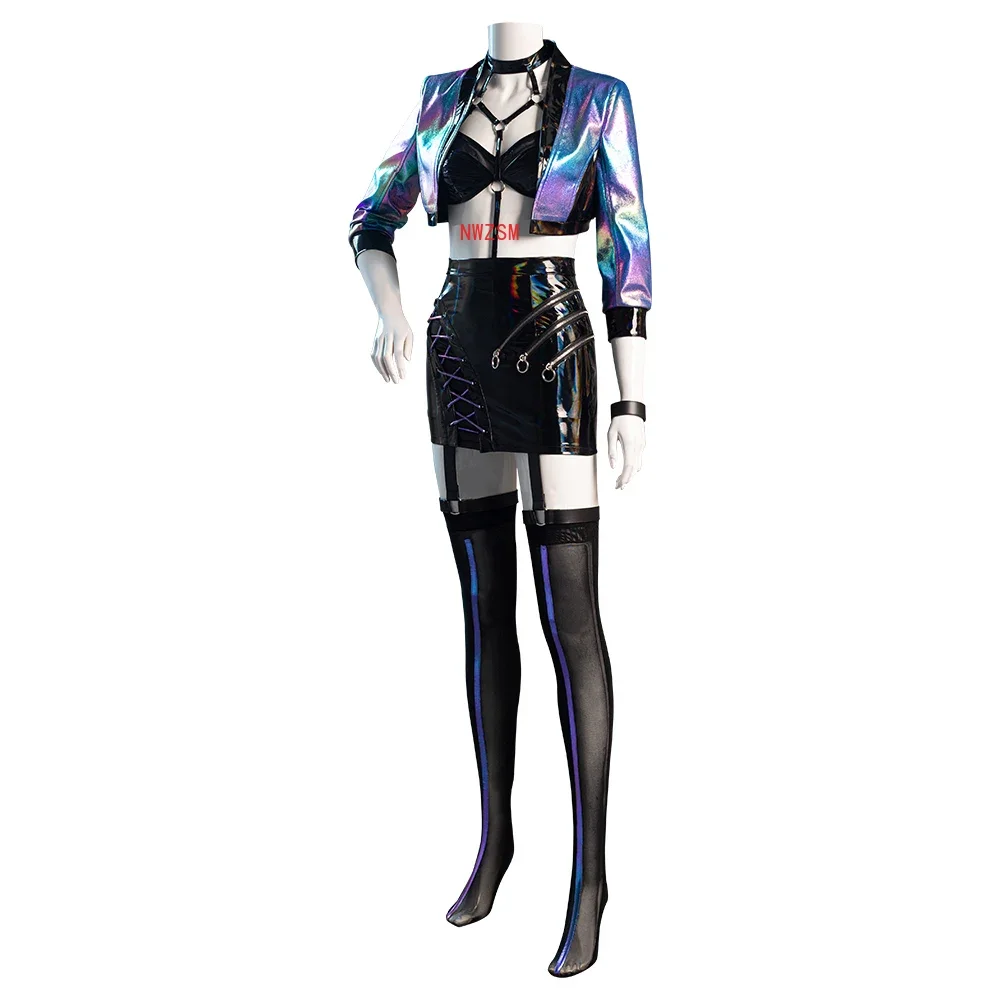 CosplayGame  Cosplay KDA Evelynn Costume KDA All Out Evelynn Cosplay Costume Tube Coat Skirt Costume Halloween Carnival Set