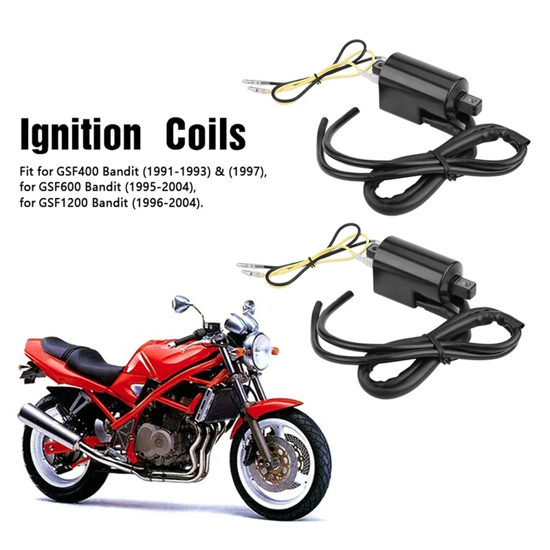 Bobina de encendido de motocicleta A45F-2PCS para Suzuki GSF400 GSF600 GSF1200 Bandit