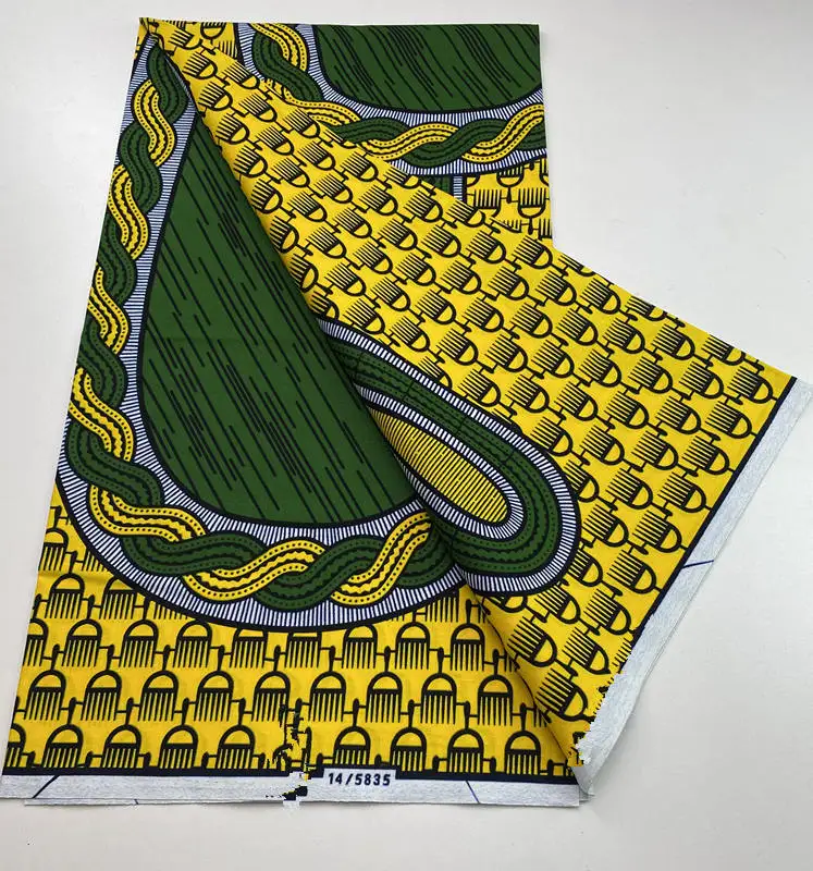 فستان أفريقي من قماش الشمع الحقيقي من Hollandais Pagne 100% 2025 أحدث حقيقي أصلي فائق W قطن مضمون 6 ياردات #1