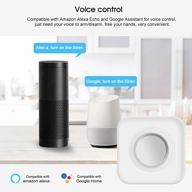 WiFi Home Security Alarm System Tuya Gateway 433MHz Wireless Detector Host Burglar Alarm Smart Life APP Control Alexa & Google