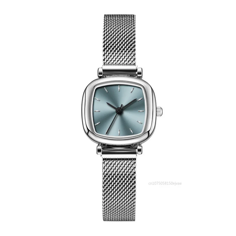 2025 nouveau rétro femmes montre-bracelet à Quartz petit carré montre pour femme étudiant simplifié Netbelt montre montres pour femmes 1 pièces