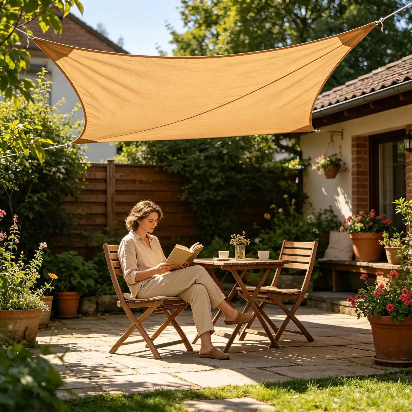 

Outdoor Canopy Waterproof Portable Blocking Protection With Ropes Sun Shades Outdoor Patio For Garden Patio Outside Beach