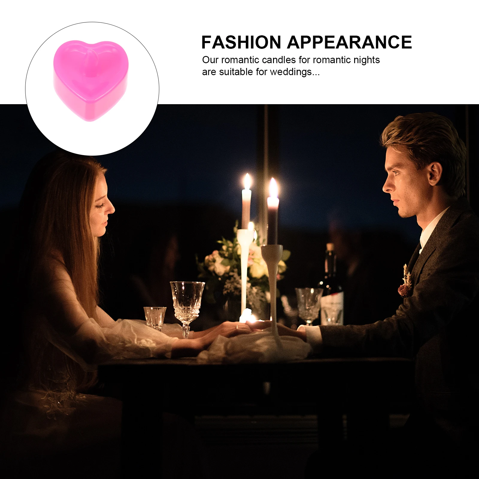 

24pcs Heart Shaped Electric Light Romantic LED nament Desktop Plastic Powered Compact Size Safe Use Good Quality