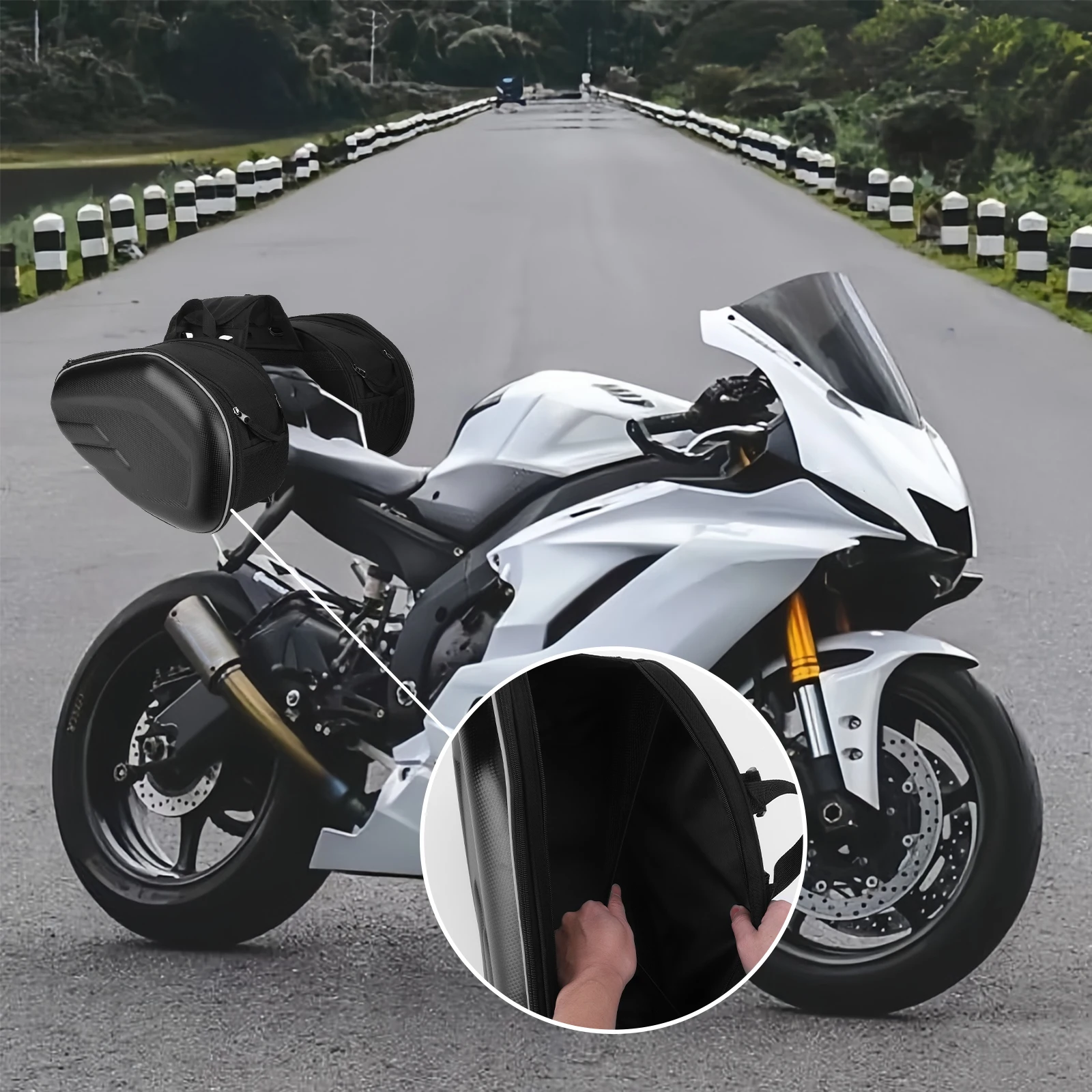 

58L Motorcycle Saddle Bag Waterproof Motorcycle Rear Side Bags Large Capacity Universal Motorcycle Panniers for Outdoor Travel