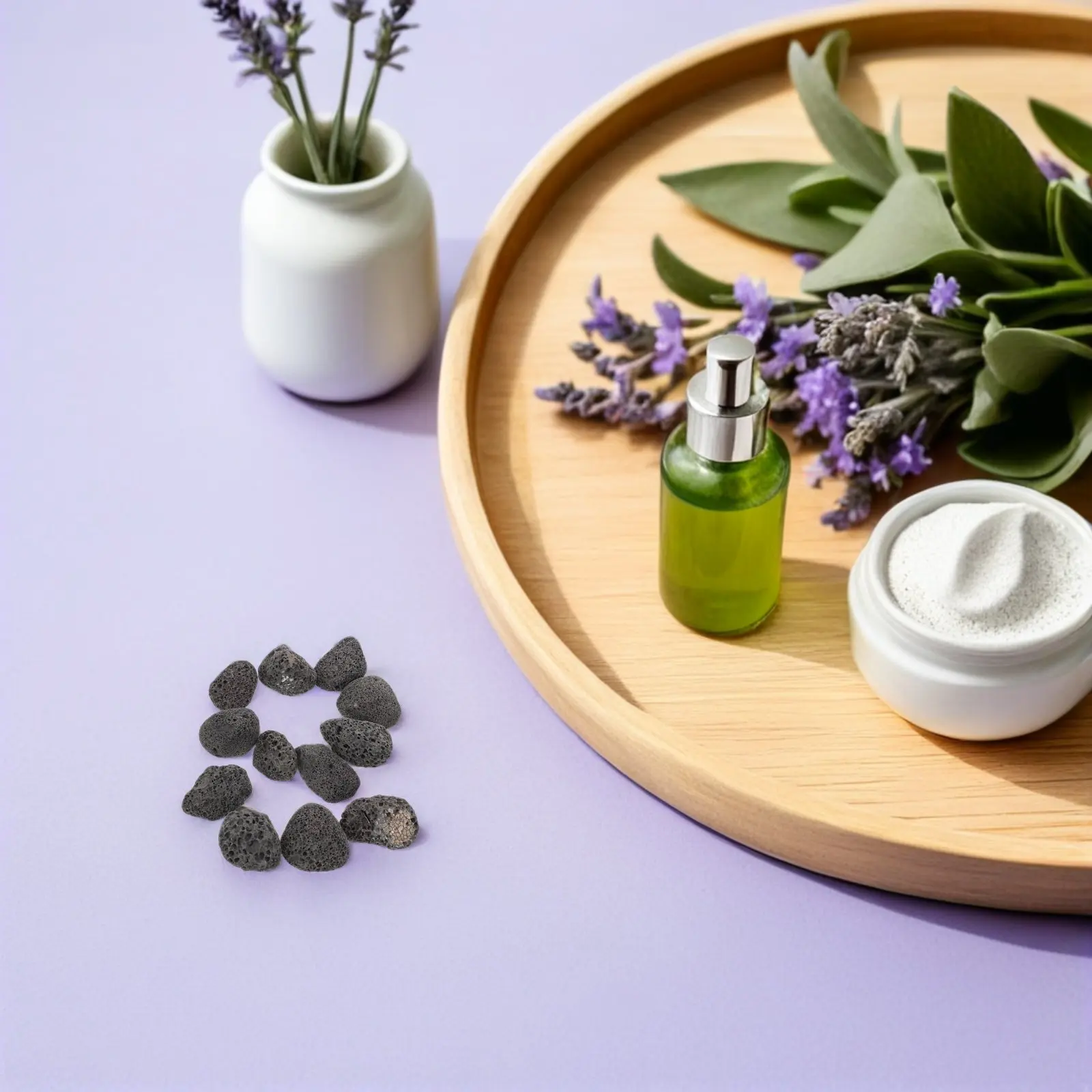 

500G Volcanic Rock Essential Oil Diffuser Stones 1.57 Inch Aromatherapy Lava Stone for Home Office Yoga Relaxation Decor