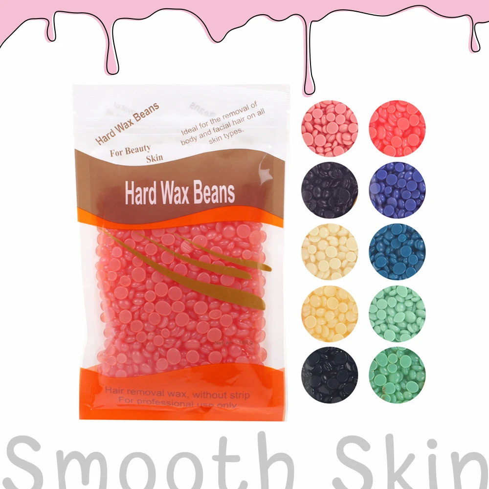 100 g/paczka wosk do depilacji fasola bez papieru twardy wosk usuwanie pelletu Bikini twarz włosy nogi ramię depilacja fasola Unisex brwi