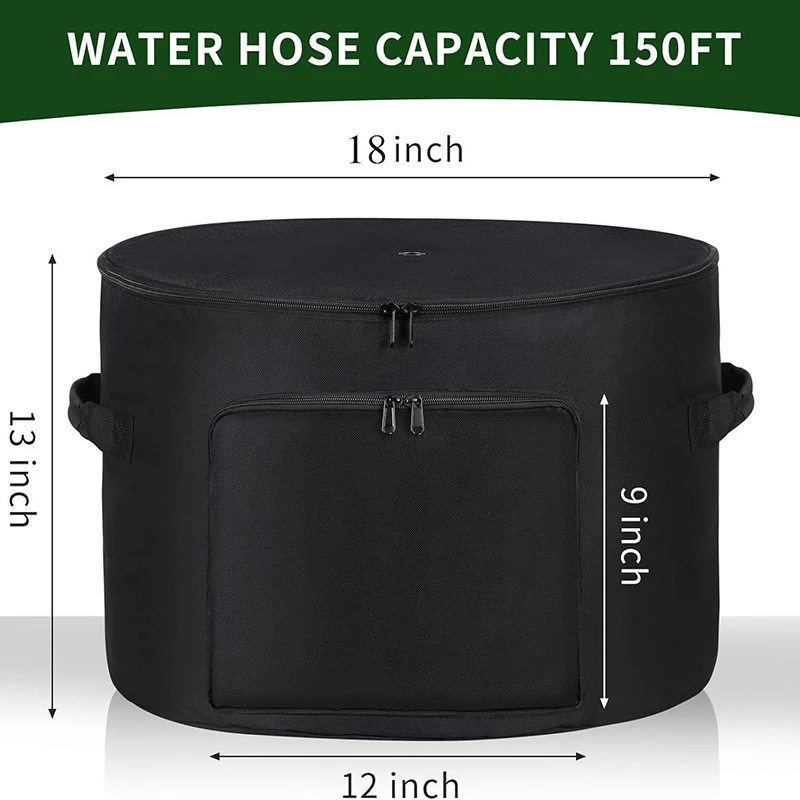 Heavy-Duty Water Hose Reel Storage Pot Garden Hose Storage Bag with Hose Reel Protector and Drain Hole at the Bottom