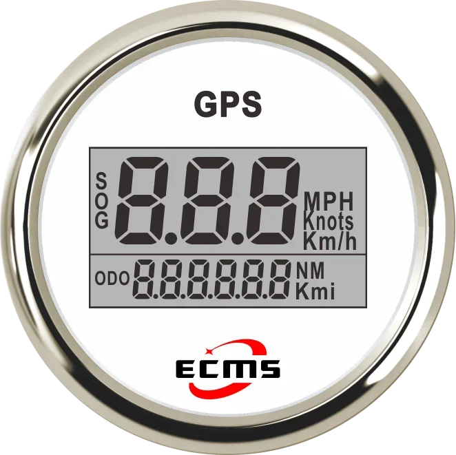 

Морская лодка, автоматический GPS, цифровой спидометр, одометр, MPH KMH, узлы 52 мм, 316L