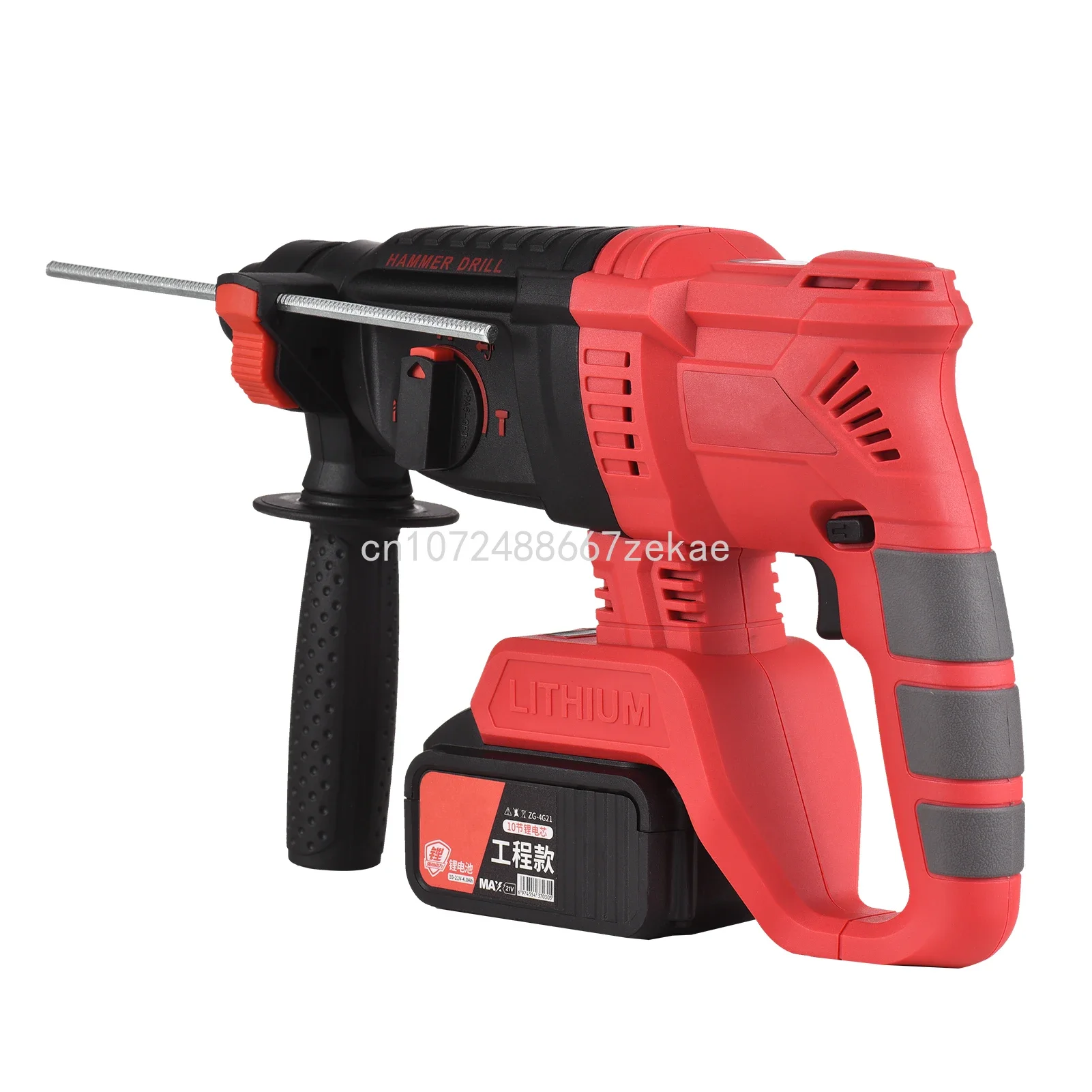 21V  Variable Speed 4.0Ah Battery Cordless Brushless Rotary Power Electric Impact Hammer Drill with Carry Box