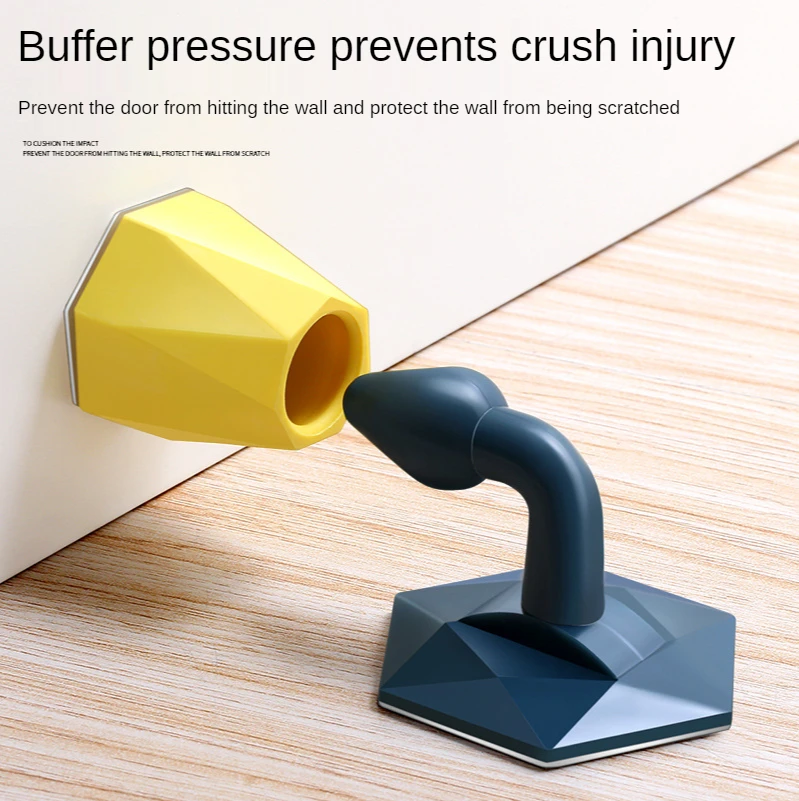 Non-punch Silicone Door Stopper Touch Toilet Wall Absorption Door Plug Anti-bump Door Holder Gear Gate Resistance Door Stop