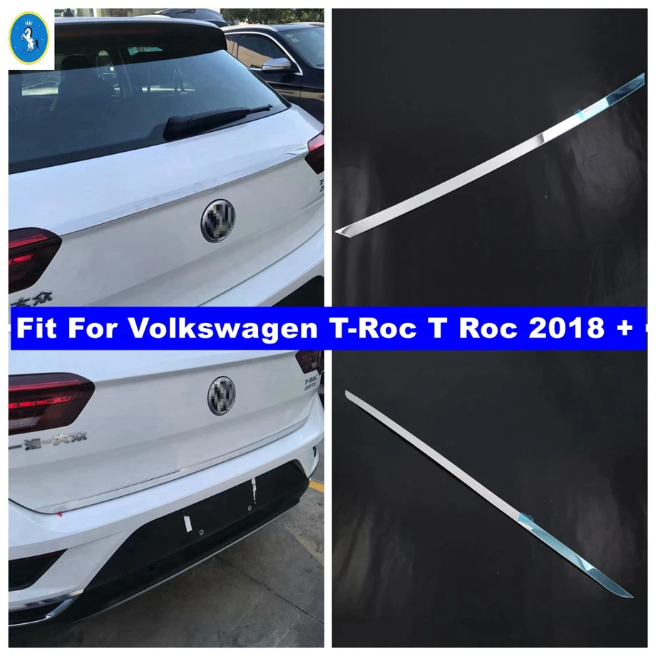 

Car Rear Tail Trunk Door Lid & Upper Tailgate Overlay Stripes Cover Trim Accessories Fit For Volkswagen T-Roc T Roc 2018 - 2022