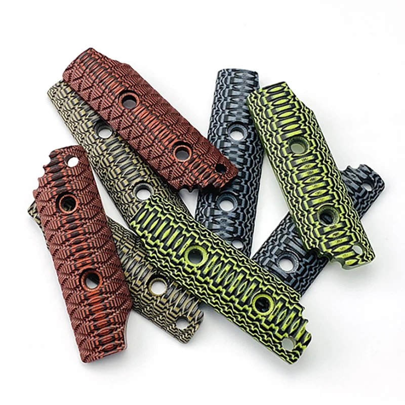 10 Colors G10 Material Fish Bone Pattern Small Size Frag Grips Scales FOR Strider SA SA-L DB DB-L PR LD DL EB/DB Fixed Blades