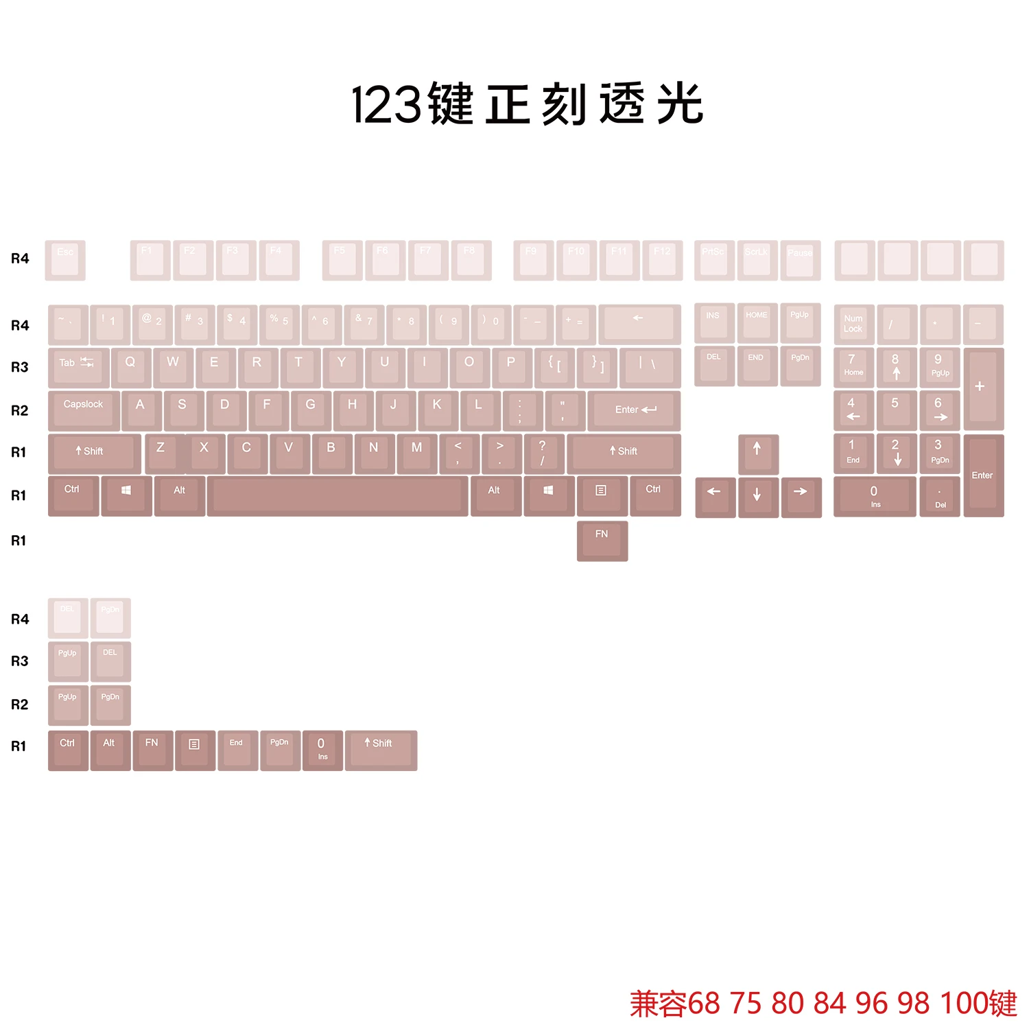 Imagem -03 - Jkdk-side Print Keycaps Grupo Backlit Padrão Ansi Brilhar Lendas Pbt Perfil Oem Teclado Mecânico 68 84 96 104