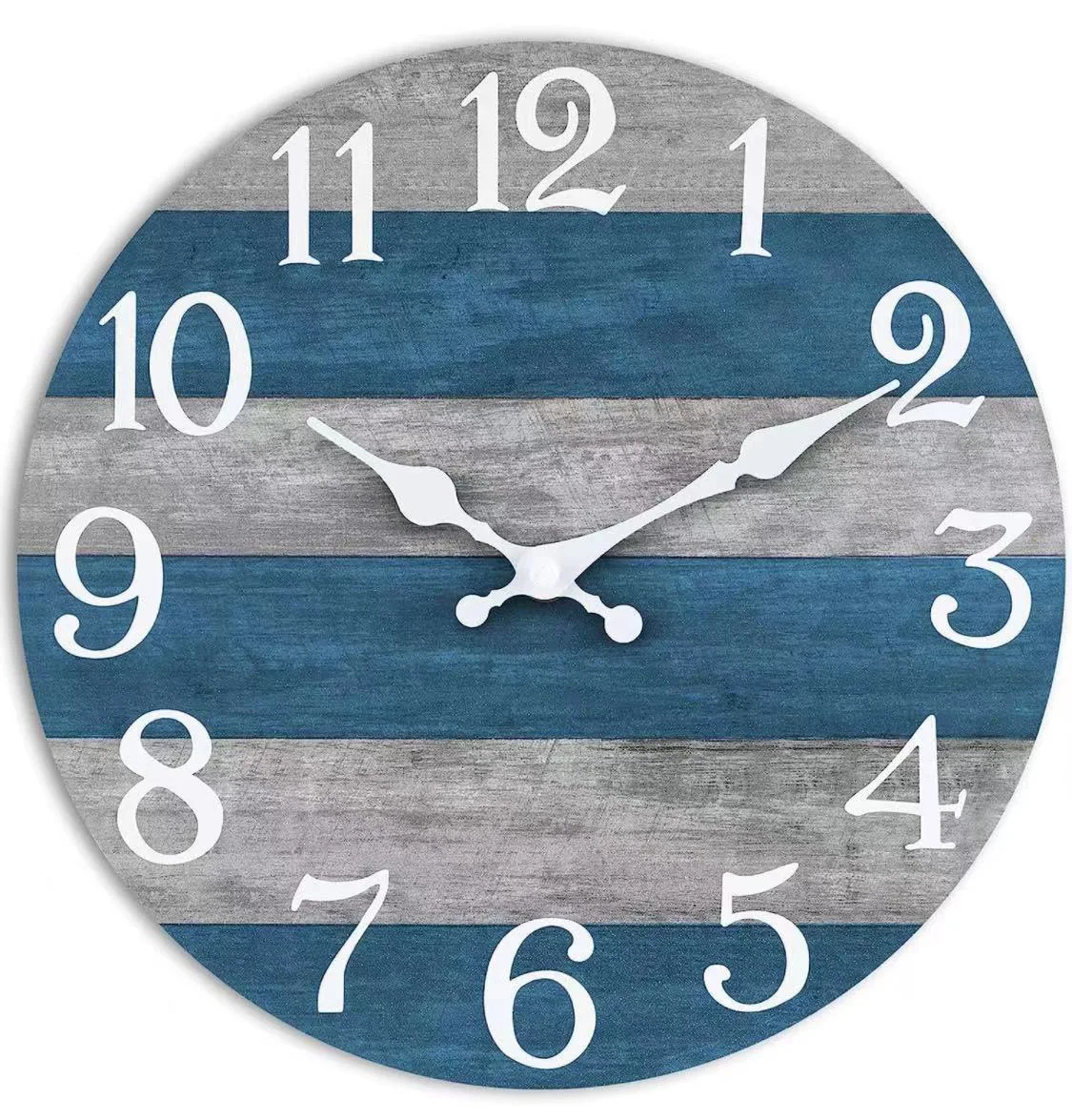 Reloj de pared redondo de madera con diseño de grano de madera Retro, reloj de pared para decoración del hogar, sala de estar, dormitorio, cocina, reloj de cuarzo silencioso de 25cm