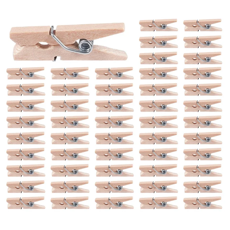 

Mini Wooden Clothes Photo Paper Peg Clothespin Craft Clips 25Mm 400Pcs