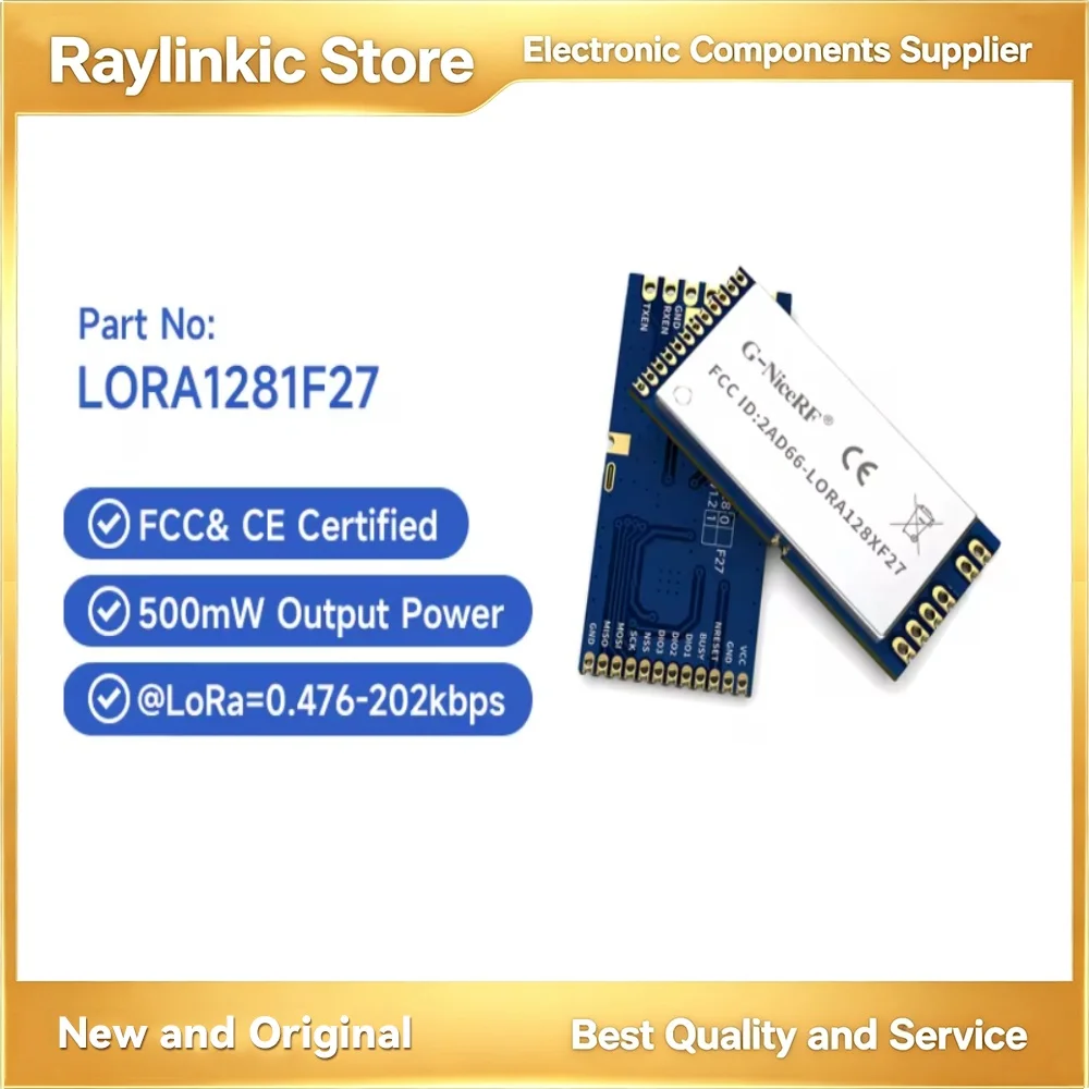 G-NiceRF LORA1281F27 SX1281 500mW LoRa Module 2.4GHz Wireless Communication Module CE-RED FCC ID Certified