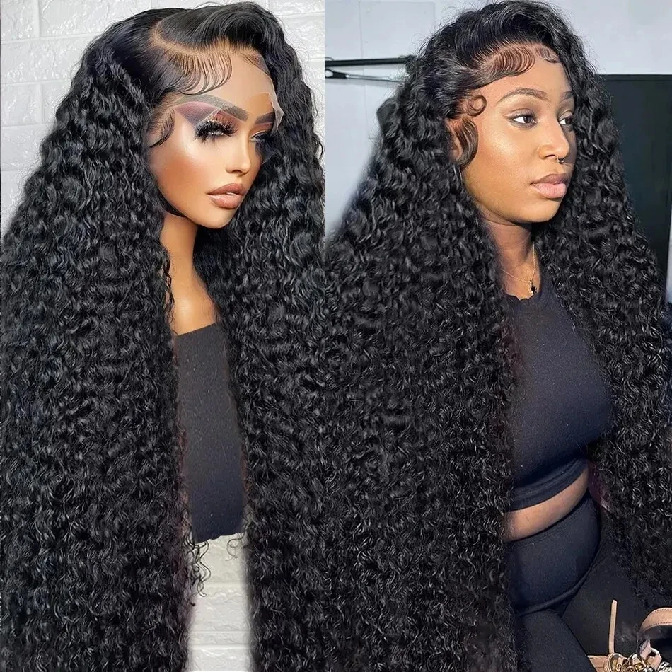 40 42 44 Inch Loose Deep Wave 13x6 HD Frontal Wigs Transparent Curly Lace Front Human Hair Wig Water Wave Wigs For Women