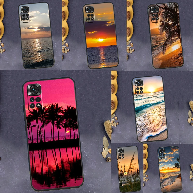 Summer Beach Sunset On Sea Case For Xiaomi Redmi 12C 10C 9A 9C 9T Redmi Note 12 Pro 8 9 10 11 Pro 11S 10S 12S Cover