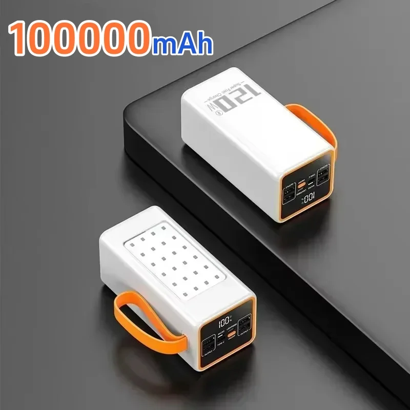 500000 mAh Outdoor-Powerbank mit großer Kapazität, 120 W, schnelles Aufladen, externer Ersatzakku mit LED-Licht für iPhone, Xiaomi, Samsung