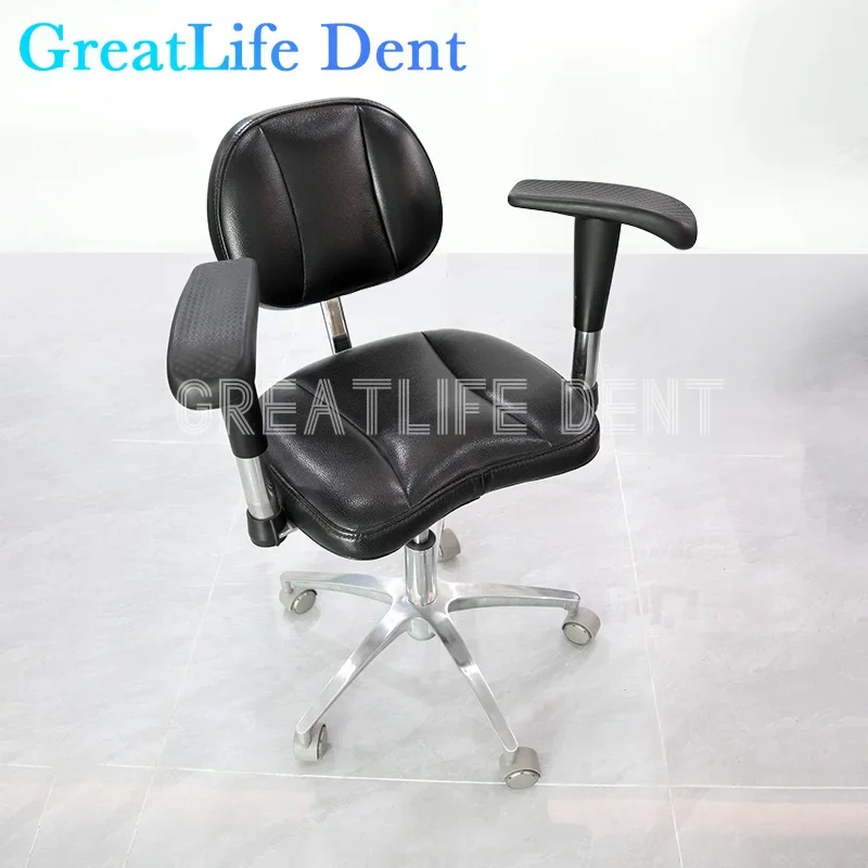 GreatLife Dent Dental Medical Ergonomic Saddle Stool Chair Tattoo Fiber Leather Foot Control Operating Armrest Dental Chair