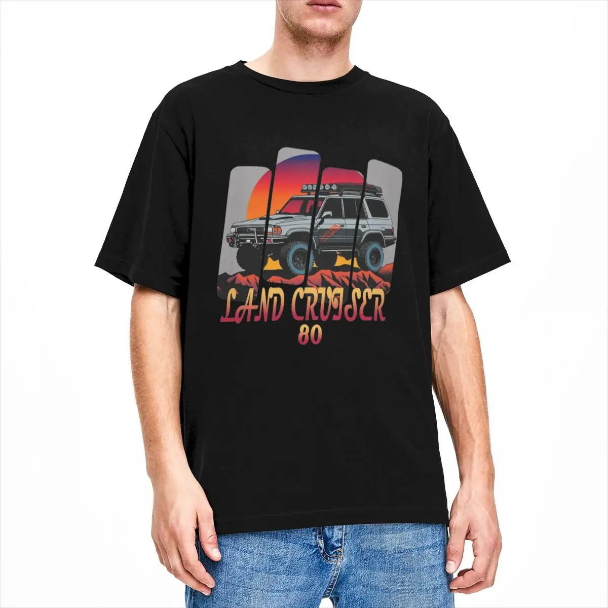 Land Cruiser 80 Car T Shirts Merchandise Men Women\'s Cotton Off Road Landcruising Adventure Tee Shirt Short Sleeve Clothes Gift