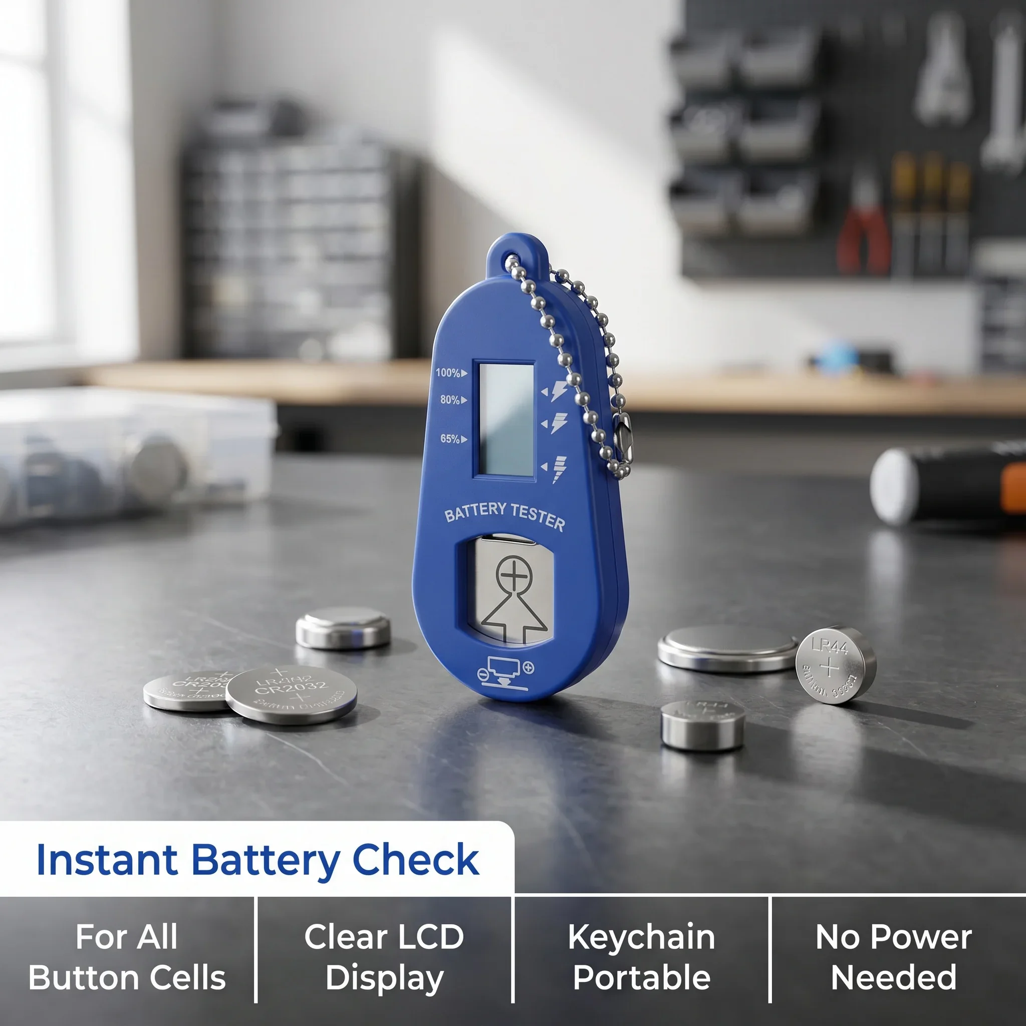 LCD Digital Button Battery Tester For Hearing Aids Portable Coin Voltage Measuring Checker Equipment Hearing Device Maintenance